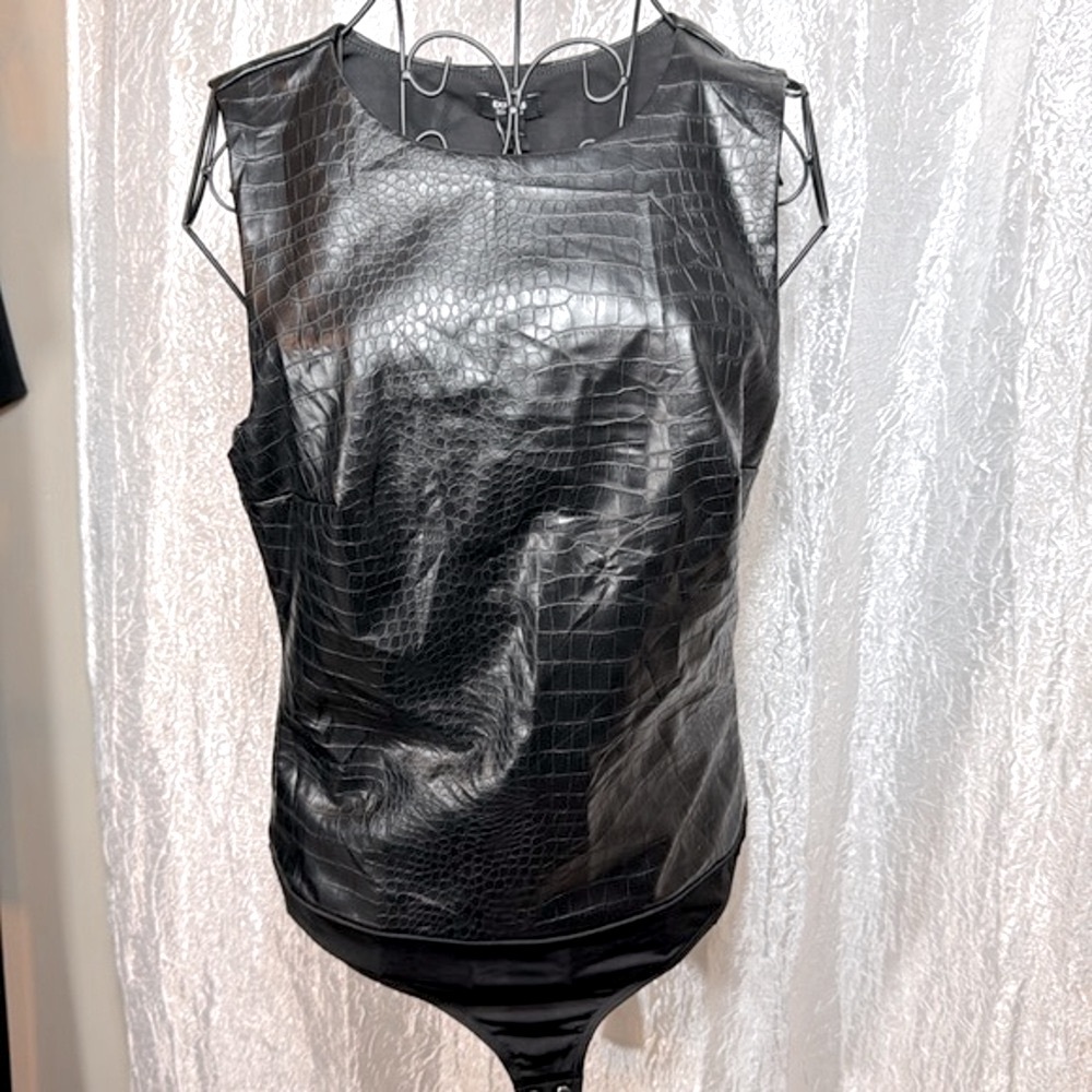 EXPRESS crocodile leather look bodysuit